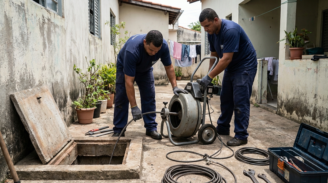 Desentupimento de Coluna Sanitária em Americana‑SP