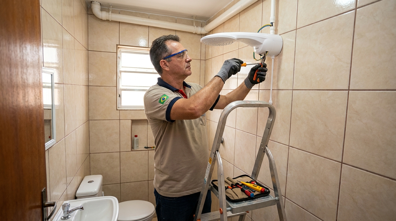Substituição de Chuveiro Antigo em Americana‑SP
